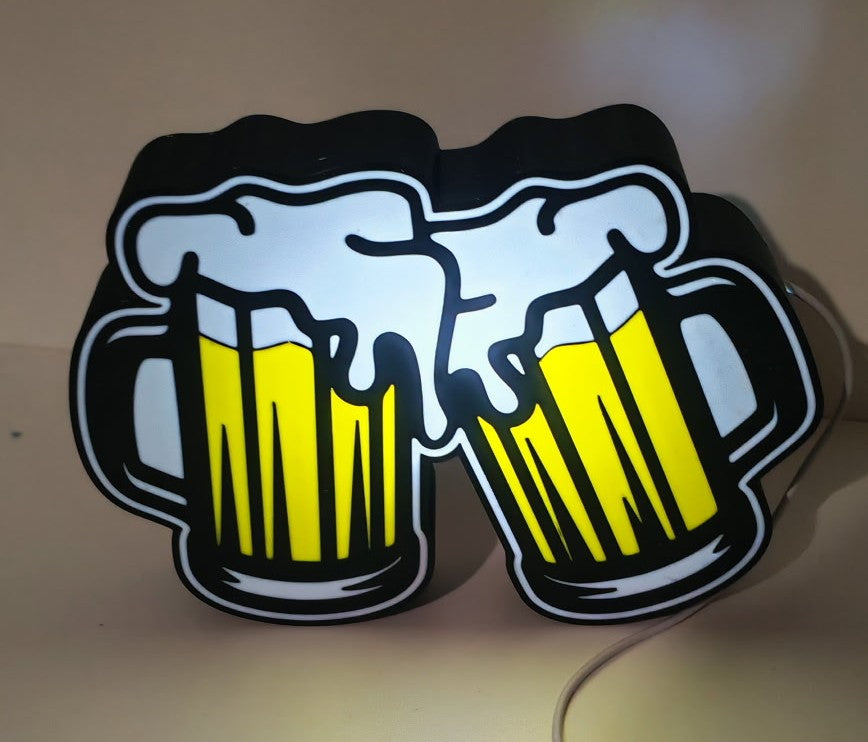 Enseigne Lumineuse LED "Chopes de Bière" Ambiance Bar & Convivialité
