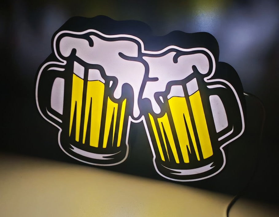 Enseigne Lumineuse LED "Chopes de Bière" Ambiance Bar & Convivialité