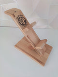 Support en bois de hêtre massif gravé Gaming Zone pour manette et casque de jeu